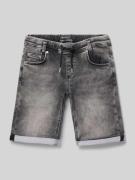 Blue Effect Relaxed Fit Jeansshorts mit Label-Patch in Black, Größe 14...