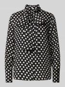 Milano Italy Hemdbluse mit Schleifen-Detail in Black, Größe 46