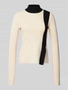 Patrizia Pepe Strickpullover mit Seitenschlitz Modell 'Maglia' in Blac...