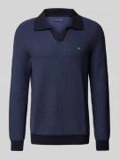 Christian Berg Men Strickpullover mit Polokragen in Marine, Größe 3XL