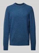 Marc O'Polo Regular Fit Pullover aus Tweedgarn in Jeansblau, Größe L