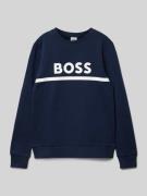 Boss Sweatshirt mit Label-Print in Marine, Größe 152