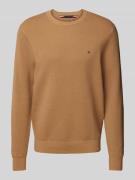 Tommy Hilfiger Strickpullover mit Logo-Stitching in Camel, Größe L