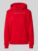 Tommy Jeans Regular Fit Hoodie mit Label-Stitching in Rot, Größe M