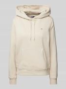 Tommy Jeans Hoodie mit Logo-Stitching in Beige, Größe L