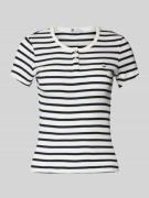 Tommy Jeans Slim Fit T-Shirt mit Label-Stitching in Marine, Größe L