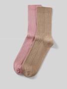 Jake*s Casual Socken mit geripptem Abschluss in Taupe, Größe 39-42