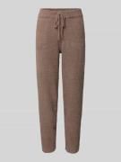 Jake*s Casual Stoffhose aus Teddyfell in Taupe, Größe L