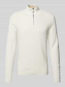 MCNEAL Strickpullover mit gerippten Abschlüssen in Offwhite Melange, G...