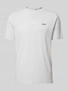 BOSS Green T-Shirt mit Label-Print in Hellgrau, Größe XXL