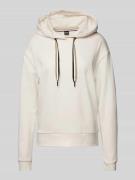 BOSS Hoodie mit Label-Print Modell 'STRIPE' in Offwhite, Größe L