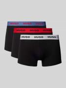 HUGO Trunks mit elastischem Label-Bund im 3er-Pack in Black, Größe L