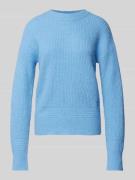 HUGO Strickpullover mit Label-Stitching Modell 'Scevanu' in Hellblau, ...