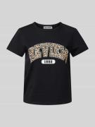 Review T-Shirt mit Logo-Print in Black, Größe S