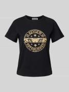 Review T-Shirt mit Label-Print in Black, Größe S