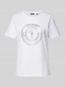 JOOP! T-Shirt mit Strasssteinbesatz in Weiss, Größe 36