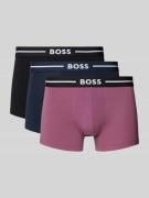 BOSS Trunks mit elastischem Logo-Bund im 3er-Pack in Mauve, Größe L