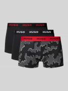 HUGO Trunks mit elastischem Label-Bund im 3er-Pack in Black, Größe L