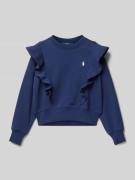 Polo Ralph Lauren Teens Sweatshirt mit Volants in Marine, Größe L