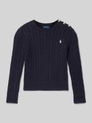 Polo Ralph Lauren Kids Strickpullover mit Logo-Stitching in Marine, Gr...