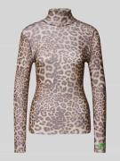 Marc Cain Longsleeve mit Stehkragen in Mittelbraun, Größe 38