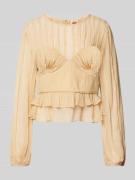 FARM RIO Blusenshirt mit Rundhalsausschnitt in Beige, Größe L