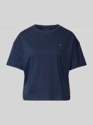 TOMMY HILFIGER T-Shirt mit Label-Stitching in Dunkelblau, Größe L