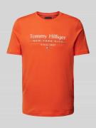 Tommy Hilfiger T-Shirt mit Label-Print in Orange, Größe L