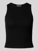 Review Slim Fit Tank Top mit Baumwollanteil in Black, Größe L