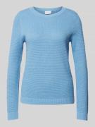 Vila Strickpullover mit Rundhalsausschnitt Modell 'Vidalo' in Hellblau...