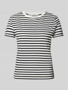 Tom Tailor Denim Boxy Fit T-Shirt mit Streifenmuster in Black, Größe S