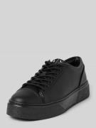 ARMANI EXCHANGE Ledersneaker mit Plateausohle Modell 'Lace Up' in Blac...