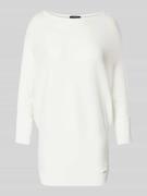 More & More Oversized Strickpullover mit U-Boot-Ausschnitt in Offwhite...