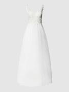 Mascara Brautkleid mit Ziersteinen und floraler Spitze in Offwhite, Gr...