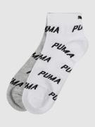 Puma Sneakersocken mit Logo-Muster im 2er-Pack in Weiss, Größe 35-38