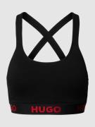 HUGO Bustier mit Logo-Bund in Black, Größe M