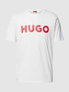 HUGO T-Shirt mit Label-Schriftzug Modell 'DULIVIO' in Weiss, Größe L