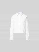 Closed Cropped Hemdbluse mit Knopfleiste in Weiss, Größe XL