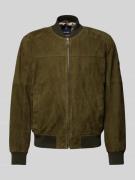 JOOP! Collection Lederblouson mit Stehkragen Modell 'Pios' in Oliv, Gr...