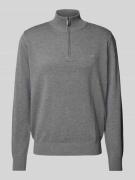 Fynch-Hatton Troyer mit Logo-Stitching in Dunkelgrau, Größe L