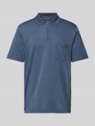 RAGMAN Regular Fit Poloshirt mit Brusttasche in Rauchblau, Größe L