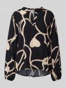 ZABAIONE Blusenshirt mit V-Ausschnitt in Black, Größe S