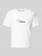 Jack & Jones T-Shirt mit Label-Print Modell 'TARMAC' in Weiss, Größe L