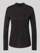 Street One Longsleeve aus Viskose-Mix mit Stehkragen in BLACK, Größe 4...