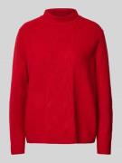 Street One Strickpullover mit gerippten Abschlüssen in Rot, Größe 42