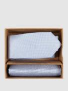 Prince Bowtie Krawatte und Einstecktuch im Set aus reiner Seide in Ble...