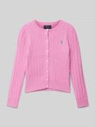 Polo Ralph Lauren Teens Cardigan mit Logo-Stitching in Pink, Größe L