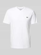 Lacoste T-Shirt mit Label-Stitching Modell 'Basic' in Weiss, Größe S
