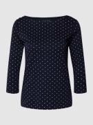 Christian Berg Woman Longsleeve mit Polka Dots in Dunkelblau, Größe 40