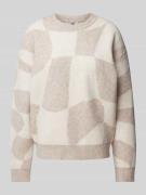 ZABAIONE Strickpullover mit gerippten Abschlüssen in Taupe, Größe XXL
